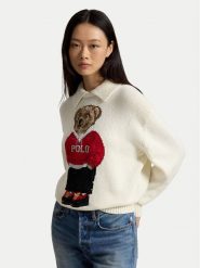 Polo Ralph Lauren Sweter 211B17764001 Kremowy Regular Fit. Białe swetry klasyczne damskie Polo Ralph Lauren, m, z bawełny, bez kołnierzyka. Za 2,899.00 zł.