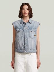 G-Star Kamizelka dżinsowa w kolorze błękitnym rozmiar: XL. Niebieskie kamizelki damskie G-Star, xl, bez wzorów, bez kaptura. Za 239.99 zł.