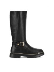 DeeZee Kozaki CS5911-05 Czarny. Czarne kozaki dziewczęce DeeZee, bez wzorów, z materiału, bez obcasa, bez zapięcia. Za 169.99 zł.