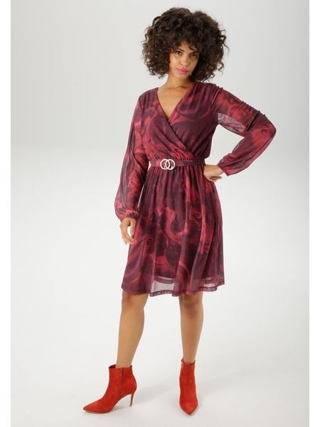 Aniston Sukienka w kolorze bordowym rozmiar: 38. Czerwone sukienki damskie Aniston, bez wzorów, bez ramiączek. Za 109.00 zł.