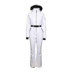 Kombinezon Narciarski Kobiety/Panie Valene DLX. Białe kombinezony damskie Trespass, s, bez wzorów, z elastanu, bez kołnierzyka, bez ramiączek. Za 748.99 zł.