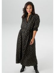 Aniston Sukienka w kolorze czarno-jasnobrązowym rozmiar: 48. Czarne sukienki damskie Aniston, bez wzorów, z tkaniny, bez ramiączek. Za 83.22 zł.