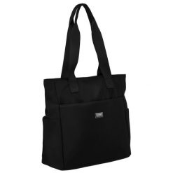 Shopperka czarna Peterson PTN CTY-04. Czarne torebki klasyczne damskie Peterson, ze skóry ekologicznej, na ramię, bez dodatków. Za 89.99 zł.