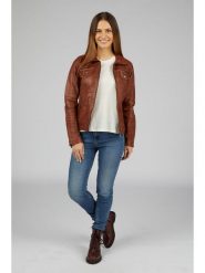 7eleven Skórzana kurtka w kolorze jasnobrązowym rozmiar: 48. Brązowe kurtki damskie 7eleven, bez wzorów, ze skóry, bez kaptura. Za 434.99 zł.
