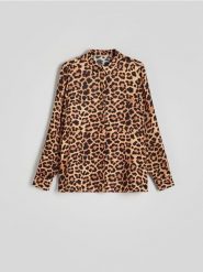 Koszula z nadrukiem zwierzęcym - wielobarwny. Koszule damskie Reserved, l, bez wzorów, z wiskozy, bez kołnierzyka, bez ramiączek. W wyprzedaży za 69.99 zł.