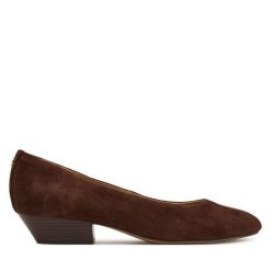 Czółenka LAUREN RALPH LAUREN. Brązowe czółenka damskie Lauren Ralph Lauren, bez wzorów, bez obcasa. Za 729.99 zł.