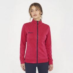 Damska Bluza do Biegania Mayte Wiśnia-Niebieska. Fioletowe bluzy damskie LEGEA, m, bez wzorów, z bawełny, z kapturem. Za 116.00 zł.