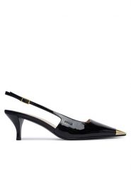 Furla Czółenka Metal Slingback YM29FML X70000 CN O6000 Czarny. Czarne czółenka damskie Furla, bez wzorów, z lakierowanej skóry, bez obcasa. Za 1,014.00 zł.