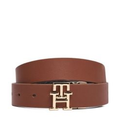 Pasek Tommy Hilfiger. Brązowe paski damskie Tommy Hilfiger, bez wzorów. Za 309.99 zł.