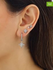 Miu Silver Srebrne kolczyki (3 szt.) z cyrkoniami rozmiar: onesize. Szare kolczyki damskie Miu Silver, z cyrkonią, srebrne. Za 131.12 zł.