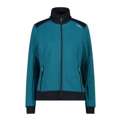 Kurtka damska turystyczna CMP 34A2436. Zielone kurtki sportowe damskie CMP, l, bez wzorów, z softshellu, z kapturem. Za 422.50 zł.