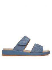 Caprice Klapki 9-27204-44 Niebieski. Niebieskie klapki damskie Caprice, bez wzorów, ze skóry, bez obcasa, bez zapięcia. Za 150.99 zł.