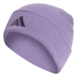 Czapka typu beanie New Logo. Białe czapki damskie Adidas, bez wzorów, z dzianiny. Za 79.00 zł.