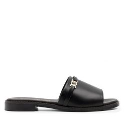 Klapki Lasocki. Czarne klapki damskie Lasocki, bez wzorów, bez obcasa, bez zapięcia. Za 179.99 zł.