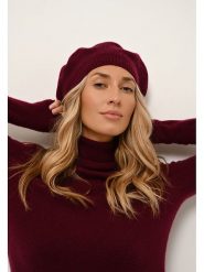 Just Cashmere Kaszmirowa czapka "Paris" w kolorze bordowym rozmiar: onesize. Czerwone czapki damskie Just Cashmere, bez wzorów, z kaszmiru. Za 164.14 zł.