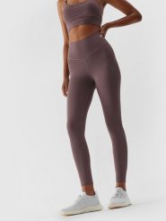 4F Legginsy sportowe w kolorze jasnobrązowym rozmiar: L. Brązowe legginsy damskie 4F, l, bez wzorów, z materiału. Za 96.83 zł.