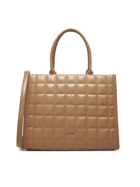 JENNY Torebka C-JNY-M-010-08 Beżowy. Brązowe torebki klasyczne damskie Jenny, z materiału, bez dodatków. Za 159.99 zł.