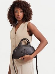 Calvin Klein Torebka Bold Ck Dome Crossbody LV04F3895G Brązowy ciemny. Brązowe torebki klasyczne damskie Calvin Klein, ze skóry, bez dodatków. Za 409.99 zł.