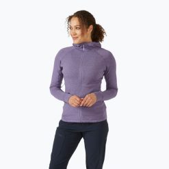 Bluza damska Rab Nexus Hoody. Fioletowe bluzy damskie RAB, l, bez wzorów, z elastanu, bez kaptura. Za 369.99 zł.