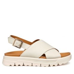 Sandały Geox. Sandały damskie Geox, bez wzorów, bez obcasa, na płaskiej podeszwie, bez zapięcia. Za 459.99 zł.