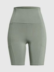 Les Lunes Szorty sportowe "Luna" w kolorze zielonym rozmiar: XS. Zielone spodenki sportowe damskie Les Lunes, xs, bez wzorów, z podwyższonym stanem, outdoorowe. Za 126.99 zł.