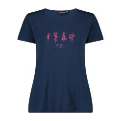 T-shirt z szerokim dekoltem damski CMP. Niebieskie t-shirty damskie CMP, bez wzorów, bez kołnierzyka. Za 217.50 zł.