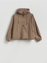 Parka z kapturem - brązowy. Brązowe parki damskie Reserved, l, z tkaniny, z kapturem. Za 199.99 zł.