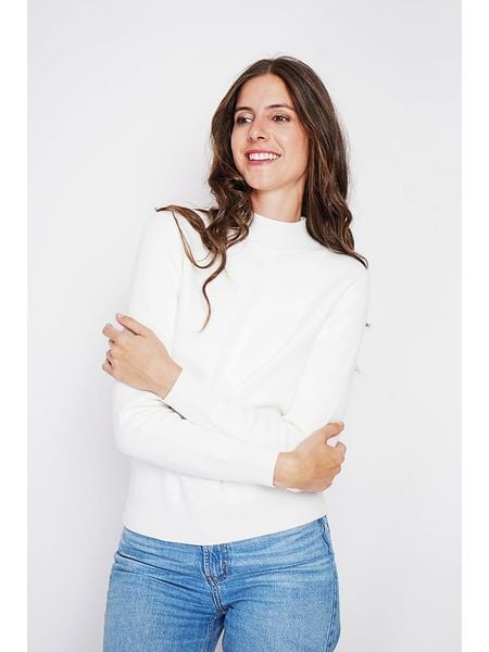 William de Faye Sweter w kolorze białym rozmiar: 40. Białe swetry klasyczne damskie William de Faye, bez kołnierzyka. Za 113.99 zł.