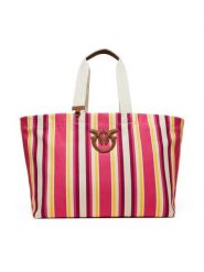 PINKO Torebka Shopping Bag Extra PE 25 PLTT 104754 A2G5 Różowy. Czerwone shopper bag Pinko, bez wzorów, z materiału, bez dodatków. Za 399.99 zł.