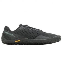 Buty do biegania damskie Merrell Vapor Glove 6. Czarne obuwie trekkingowe damskie Merrell, z materiału, bez zapięcia. Za 593.00 zł.