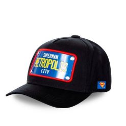 Czapka z daszkiem Capslab Superman Metropolis City DC FG/DC2/1/CAS/SUP1. Czarne czapki z daszkiem damskie CapsLab, bez wzorów, z materiału. Za 172.00 zł.