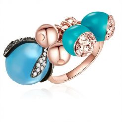 Lulu & Jane Stop metali Zdobienie kryształkami Swarovski® Pierścionki 1 ct Damski. Białe pierścionki damskie Lulu & Jane, złote. Za 348.49 zł.