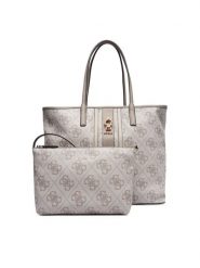 Guess Torebka Erenia HWSO78 38240 Beżowy. Brązowe shopper bag Guess, z aplikacjami, ze skóry, bez dodatków. Za 469.99 zł.