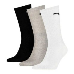 Lekkie Skarpety Sportowe Unisex Dla Dorosłych (zestaw 3 Sztuk). Białe skarpetki damskie Puma, bez wzorów, z bawełny. Za 39.99 zł.