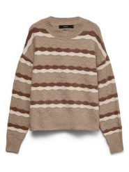 Vero Moda Sweter w kolorze beżowym rozmiar: L. Brązowe swetry klasyczne damskie Vero Moda, l, bez kołnierzyka. Za 144.95 zł.