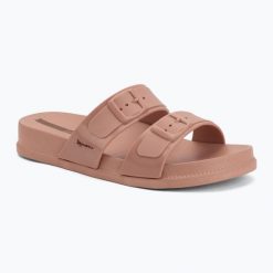 Klapki damskie Ipanema Leme Slide. Czerwone klapki damskie Ipanema, bez wzorów, z materiału, bez obcasa, bez zapięcia. Za 109.99 zł.