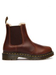 Dr. Martens Sztyblety 2976 Leonore Faux Fur Lined DM23898243 Brązowy. Brązowe botki damskie Dr Martens, ze skóry, bez obcasa, na płaskiej podeszwie, bez zapięcia. Za 989.99 zł.