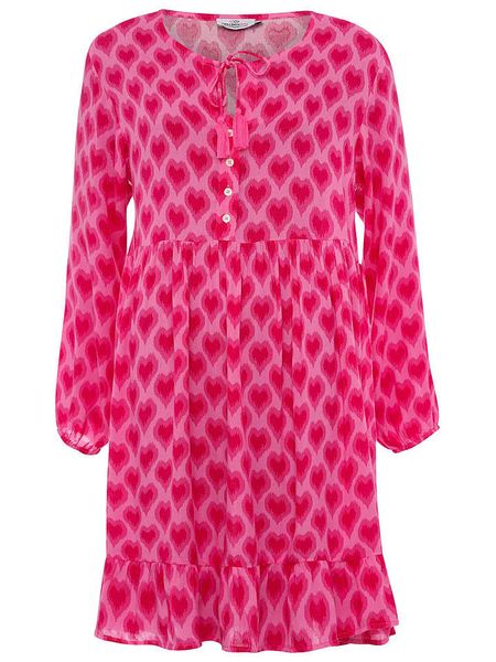 Zwillingsherz Sukienka "Heart Classic" w kolorze różowym rozmiar: L/XL. Różowe sukienki damskie Zwillingsherz, bez wzorów, z wiskozy, bez ramiączek. Za 130.99 zł.