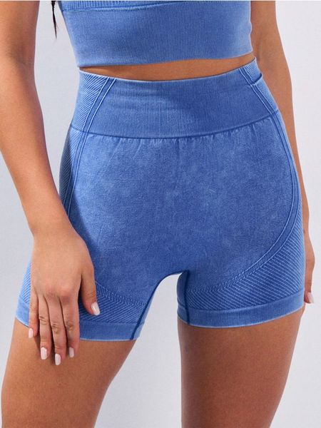 Szorty sportowe z ozdobnymi przeszyciami - niebieski. Niebieskie spodenki sportowe damskie Sinsay, l, bez wzorów. Za 25.99 zł.