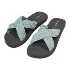 ONeill Klapki O'Neill Ditsy Bloom Slides 92800613220 zielone. Zielone klapki damskie bez wzorów, z bawełny, bez obcasa, bez zapięcia. Za 288.12 zł.