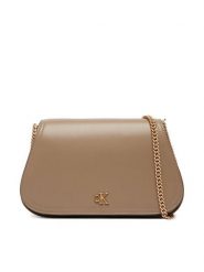Calvin Klein Torebka Ck Curved Wallet On Chain LV04F1153G Beżowy. Brązowe torebki klasyczne damskie Calvin Klein, ze skóry, bez dodatków. Za 409.99 zł.