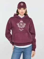 Bluza damska z kapturem i haftowanym logo bordowa afraja 604. Czerwone bluzy damskie Big Star, l, bez wzorów, z kapturem. Za 249.99 zł.