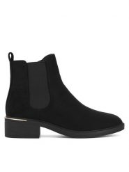 Clara Barson Botki WFA2800-1 Czarny. Czarne botki damskie Clara Barson, z materiału, bez obcasa, na płaskiej podeszwie, bez zapięcia. Za 139.99 zł.