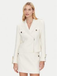 Bruuns Bazaar Kurtka przejściowa Platanus BBW4429 Biały Slim Fit. Białe kurtki damskie Bruuns Bazaar, bez wzorów, z syntetyku, bez kaptura. Za 509.99 zł.