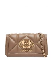 LOVE MOSCHINO Torebka JC5640PP0PLC0105 Beżowy. Brązowe torebki wieczorowe damskie Love Moschino, bez wzorów, ze skóry, bez dodatków. Za 699.99 zł.