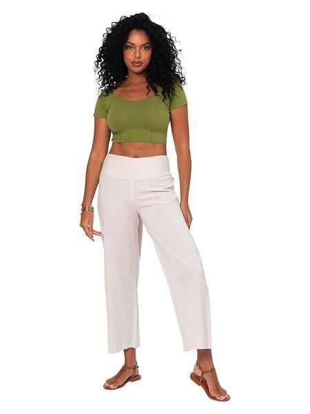 Aller Simplement Spodnie w kolorze kremowym rozmiar: 42. Brązowe spodnie materiałowe damskie Aller Simplement, bez wzorów, z materiału. Za 61.60 zł.