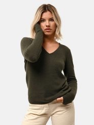 Just Cashmere Kaszmirowy sweter "Joan" w kolorze khaki rozmiar: XXL. Brązowe swetry klasyczne damskie Just Cashmere, xxl, z kaszmiru, bez kołnierzyka. Za 363.95 zł.