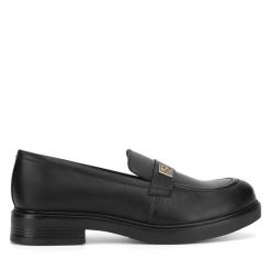Lordsy Lasocki. Czarne półbuty damskie Lasocki, bez wzorów, bez obcasa, bez zapięcia. Za 239.99 zł.