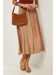 Le Monde du Lin Lniana spódnica w kolorze jasnobrązowym rozmiar: 38/40. Brązowe spódnice damskie Le Monde du Lin, bez wzorów, ze lnu, klasyczne, midi. Za 130.99 zł.