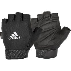 Rękawice fitness z regulacją Essential. Czarne rękawiczki damskie Adidas, bez wzorów. Za 96.99 zł.